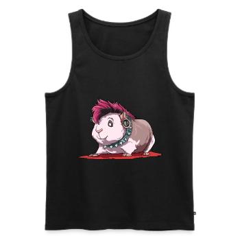 Meerschweinchen als Punker - Männer Premium Bio Tank Top - Schwarz - Vorne - AI Model Male 178 light (178cm)