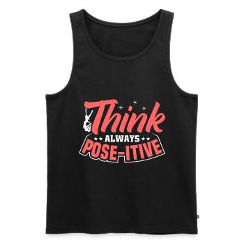 Aerial Silk / Aerial Yoga / Aerial Acrobatics Designs - Men's Premium Organic Tank Top - black - Front - AI Model Male 178 light (178cm)