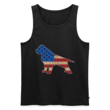 Pitbull USA - Men's Premium Organic Tank Top - black - Front - Michal (187cm)