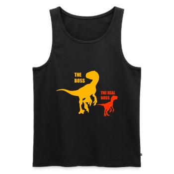 Father Son Daughter Dinosaurus - Men's Premium Organic Tank Top - black - Front - AI Model Male 178 light (178cm)