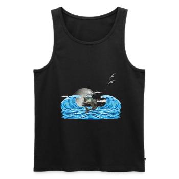 Fisch Fische Moin Meer maritim - Männer Premium Bio Tank Top - Schwarz - Vorne - AI Model Male 178 light (178cm)