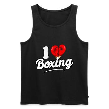 I love Boxing - Men's Premium Organic Tank Top - black - Front - Michal (187cm)