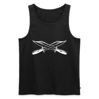 PIRAT Sabre Pirates Couteau de Carnaval - Débardeur bio Premium Homme - noir - Devant - Michal (187cm)