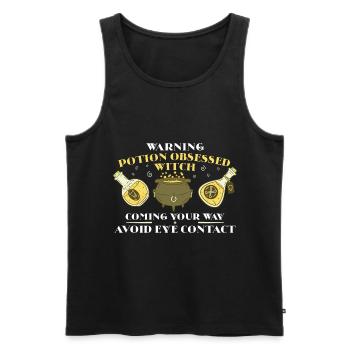 Warnung Trank besessene Hexe kommt Hexerei - Männer Premium Bio Tank Top - Schwarz - Vorne - AI Model Male 178 light (178cm)