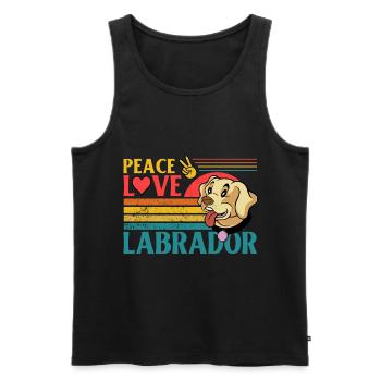 Peace Love Labrador - Männer Premium Bio Tank Top - Schwarz - Vorne - AI Model Male 178 light (178cm)