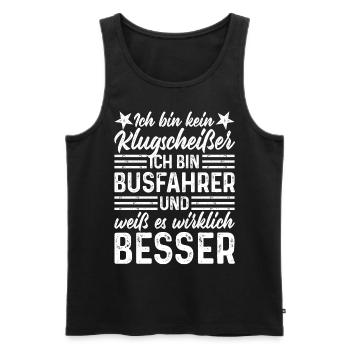 Busfahrer kein Klugscheißer lustige Sprüche - Männer Premium Bio Tank Top - Schwarz - Vorne - Michal (187cm)