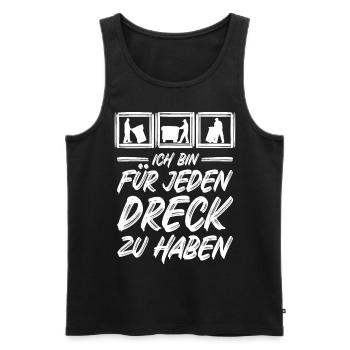 Müllmann / Für jeden Dreck zu haben / Müllabfuhr - Männer Premium Bio Tank Top - Schwarz - Vorne - Michal (187cm)