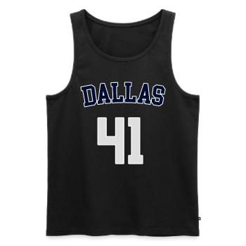 Dallas 41 - Männer Premium Bio Tank Top - Schwarz - Vorne - Michal (187cm)