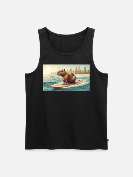 Surfing capybara - Men's Premium Organic Tank Top - black