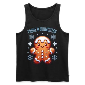 Lebkuchen Lebkuchenkind Keks Frohe Weihnachten - Männer Premium Bio Tank Top - Schwarz - Vorne - Michal (187cm)