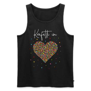 Konfetti im Herzen - Männer Premium Bio Tank Top - Schwarz - Vorne - Michal (187cm)