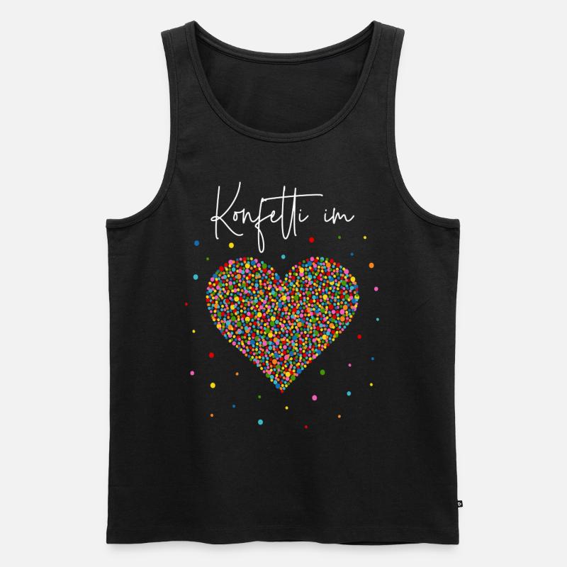 Konfetti im Herzen - Männer Premium Bio Tank Top - Schwarz