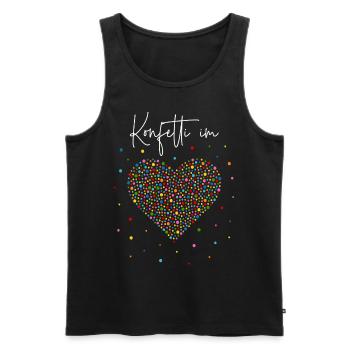 Konfetti im Herzen - Männer Premium Bio Tank Top - Schwarz - Vorne - Michal (187cm)