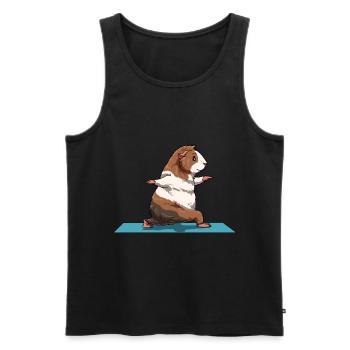 Yoga Meerscheinchen Yogaübung Stretching Dehnen - Männer Premium Bio Tank Top - Schwarz - Vorne - Michal (187cm)