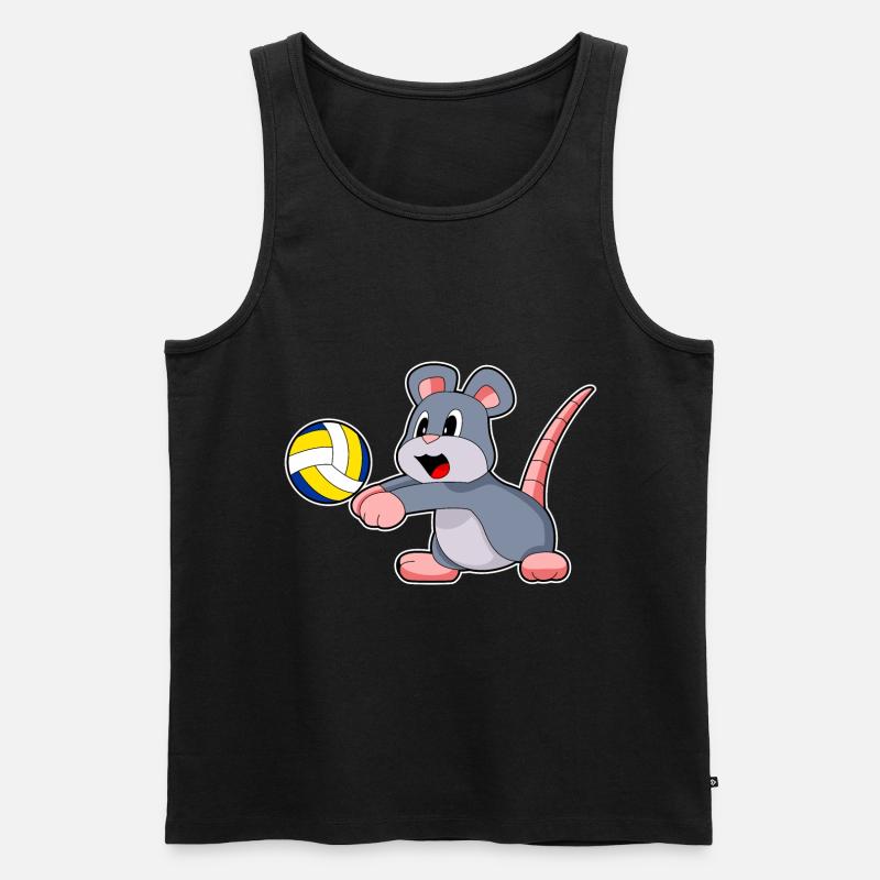 Maus Volleyball - Männer Premium Bio Tank Top - Schwarz
