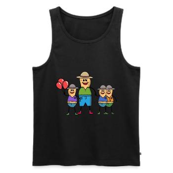 Cacahuète Papa Père Enfants Parent célibataire - Débardeur bio Premium Homme - noir - Devant - Michal (187cm)