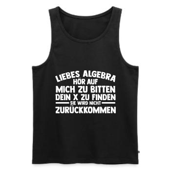 Mathematik Mathe Rechnen Algebra - Männer Premium Bio Tank Top - Schwarz - Vorne - AI Model Male 178 light (178cm)