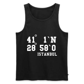Istanbul Koordinaten Türkei Urlaub Idee - Männer Premium Bio Tank Top - Schwarz - Vorne - Michal (187cm)