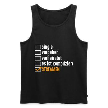 Gaming Zocken Zocker Gamer Streaming Streamer - Männer Premium Bio Tank Top - Schwarz - Vorne - Michal (187cm)