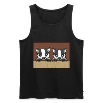 Lustige Dachse Tier Marder Wildtier Waldtier - Männer Premium Bio Tank Top - Schwarz - Vorne - Michal (187cm)