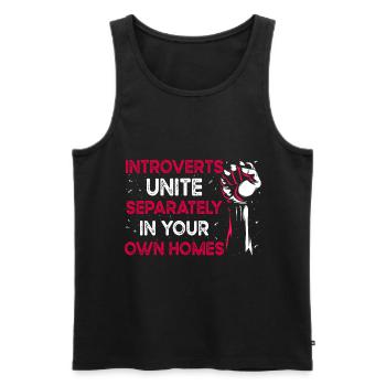 Introvertiert Schüchtern Antisozial - Männer Premium Bio Tank Top - Schwarz - Vorne - Michal (187cm)