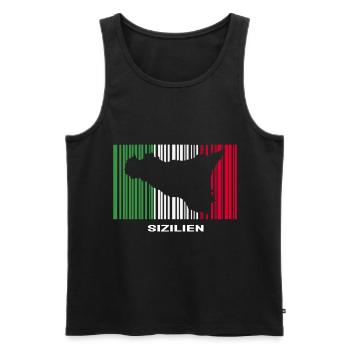 Sizilien Italien Urlaub Sicilia Idee - Männer Premium Bio Tank Top - Schwarz - Vorne - Michal (187cm)