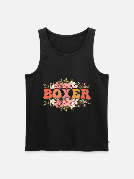 Boxer Hund - Männer Premium Bio Tank Top - Schwarz