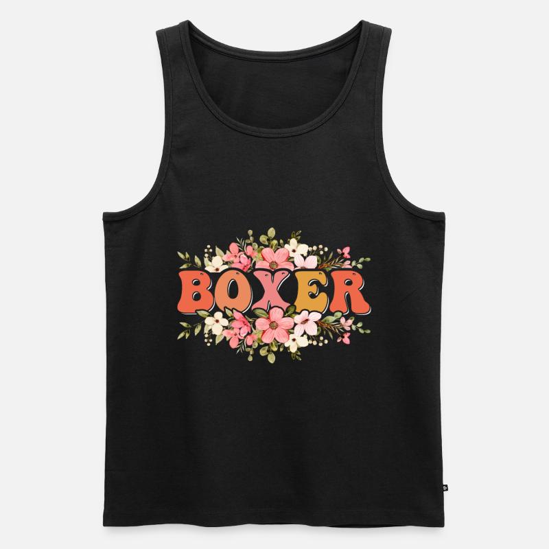 Boxer Hund - Männer Premium Bio Tank Top - Schwarz