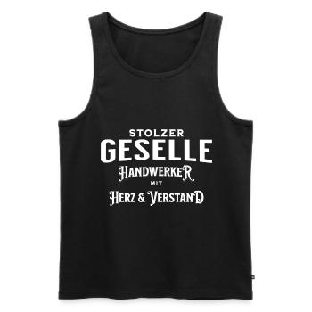 Gesellen Geselle Gesellenbrief Prüfung Handwerker - Männer Premium Bio Tank Top - Schwarz - Vorne - Michal (187cm)