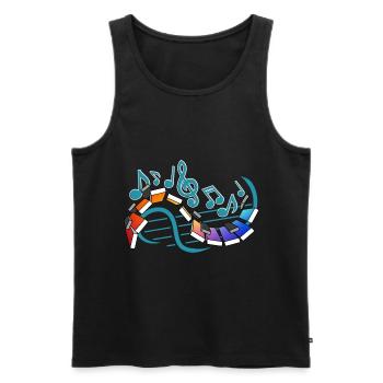 Piano Musical Notes Street Art - Men's Premium Organic Tank Top - black - Front - Michal (187cm)