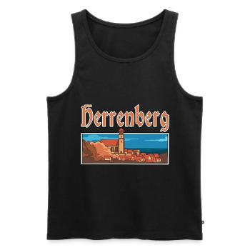 Herrenberg Stadt Altstadt Deutschland - Männer Premium Bio Tank Top - Schwarz - Vorne - AI Model Male 178 light (178cm)