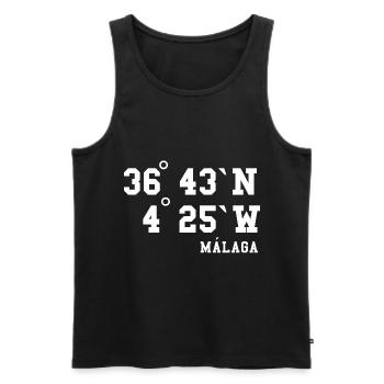 Malaga Andalousie Espagne Vacances Malaga - Débardeur bio Premium Homme - noir - Devant - AI Model Male 178 light (178cm)