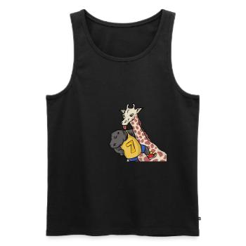 Girafffe - Men's Premium Organic Tank Top - black - Front - AI Model Male 178 light (178cm)