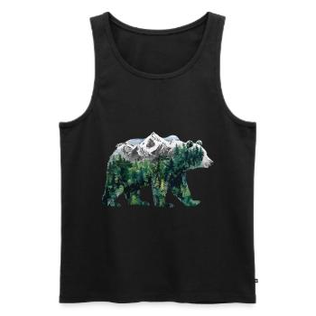 Wald Bär Natur Wildlife Kunst Berg Tier - Männer Premium Bio Tank Top - Schwarz - Vorne - Michal (187cm)