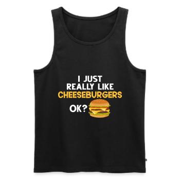 Cheeseburger Cheese Sandwich Hamburger - Men's Premium Organic Tank Top - black - Front - Michal (187cm)