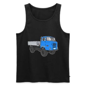 W50 Truck NVA Construction Sites W50 GDR - Men's Premium Organic Tank Top - black - Front - AI Model Male 178 light (178cm)