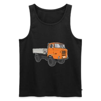 W50 Truck NVA Construction Sites W50 GDR - Men's Premium Organic Tank Top - black - Front - AI Model Male 178 light (178cm)