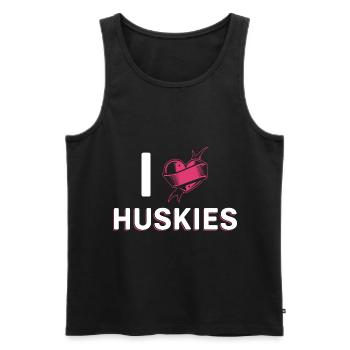 J’adore les Huskies - Débardeur bio Premium Homme - noir - Devant - Michal (187cm)