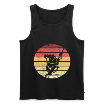 Rétro Vintage Koala Bear Silhouette Marsupial - Débardeur bio Premium Homme - noir - Devant - AI Model Male 178 light (178cm)