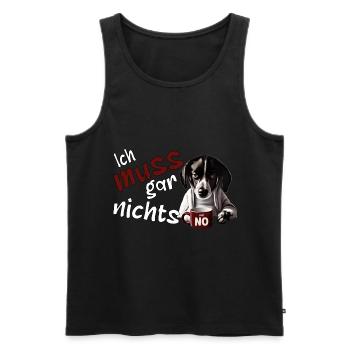 schlecht gelaunter Hund lustiger Spruch - Männer Premium Bio Tank Top - Schwarz - Vorne - AI Model Male 178 light (178cm)