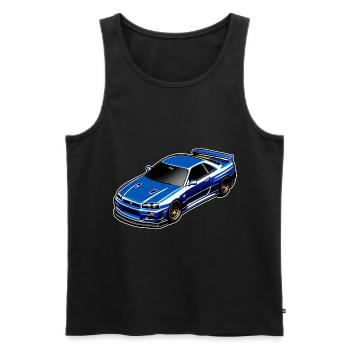 Jdm / Tuning / Turbocharger / Rims / Chiptuning - Men's Premium Organic Tank Top - black - Front - AI Model Male 178 light (178cm)