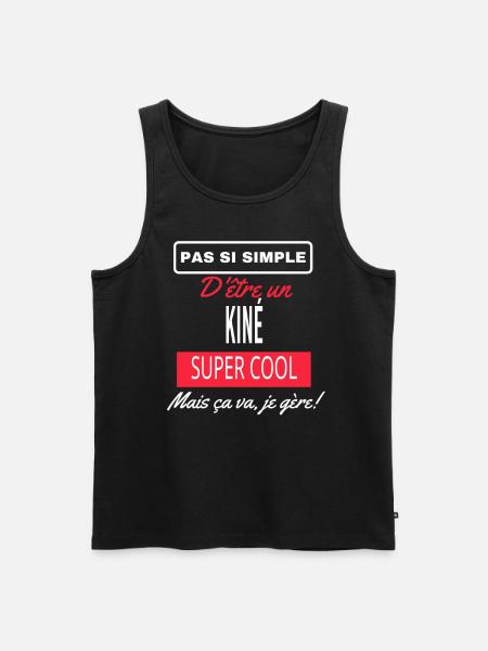 pas si simple KINÉ - Débardeur bio Premium Homme - noir