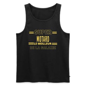 Meilleur de la galaxie MOTARD - Débardeur bio Premium Homme - noir - Devant - Michal (187cm)