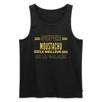 Meilleur de la galaxie MOUSTACHU - Débardeur bio Premium Homme - noir - Devant - Michal (187cm)