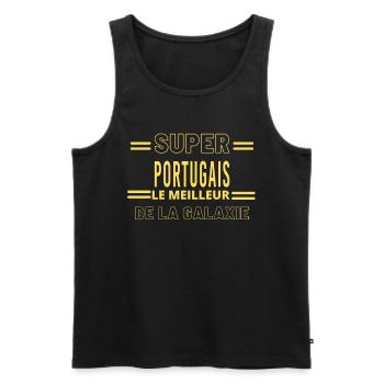 Meilleur de la galaxie PORTUGAIS - Débardeur bio Premium Homme - noir - Devant - AI Model Male 178 light (178cm)
