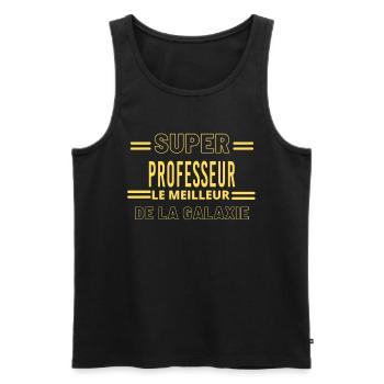Meilleur de la galaxie PROFESSEUR - Débardeur bio Premium Homme - noir - Devant - Michal (187cm)