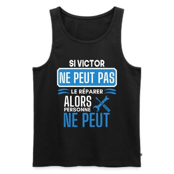 ne peut pas le réparer si Victor - Débardeur bio Premium Homme - noir - Devant - Michal (187cm)