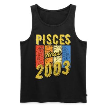 Pisces 2003 Birthday Zodiac Gift - Men's Premium Organic Tank Top - black - Front - Michal (187cm)