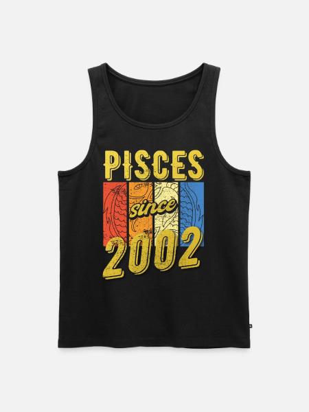 Pisces 2002 Birthday Zodiac Gift - Men's Premium Organic Tank Top - black