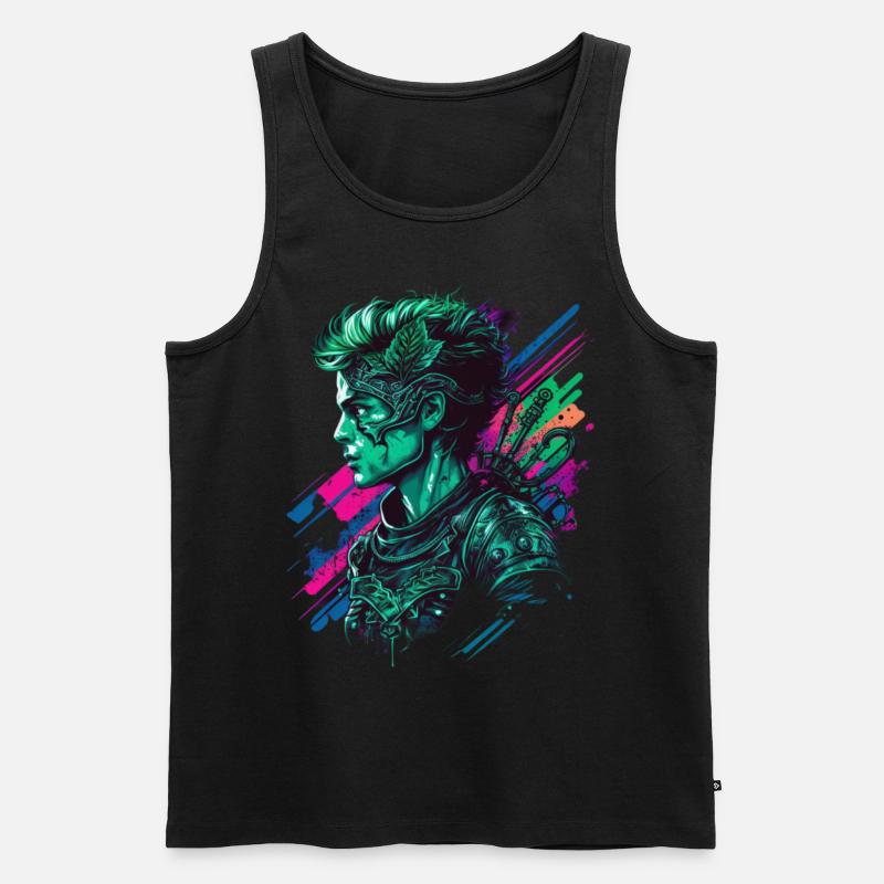 St Patricks Day synthwave Geschenk - Männer Premium Bio Tank Top - Schwarz